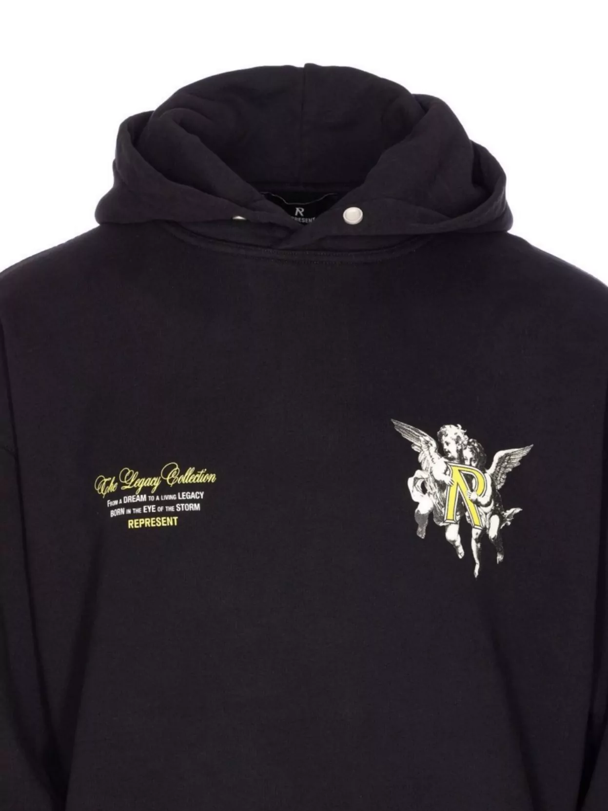 Represent Hooded Graphic Print Long Sleeve Sweater