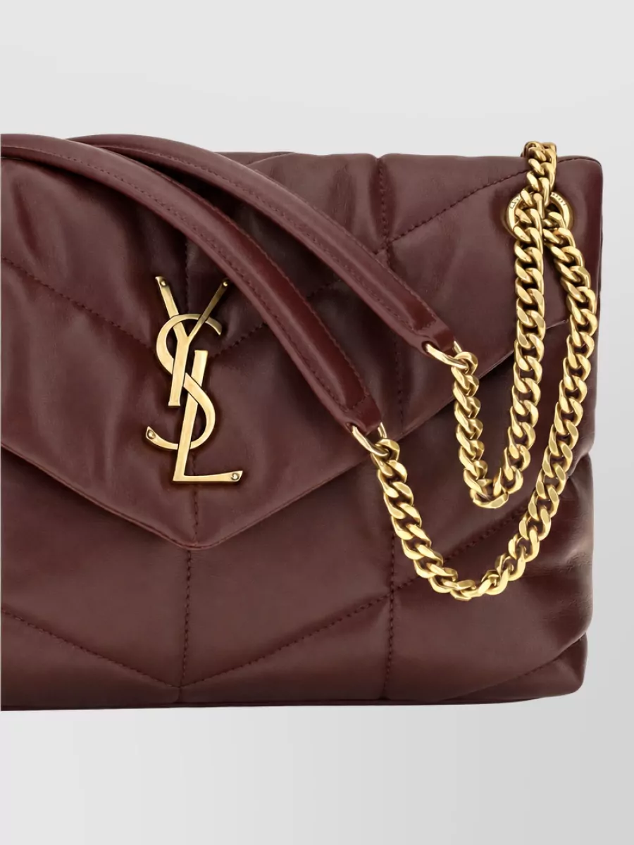 Saint Laurent Puffer Toy Lamb Leather Quilted Clutch Bag