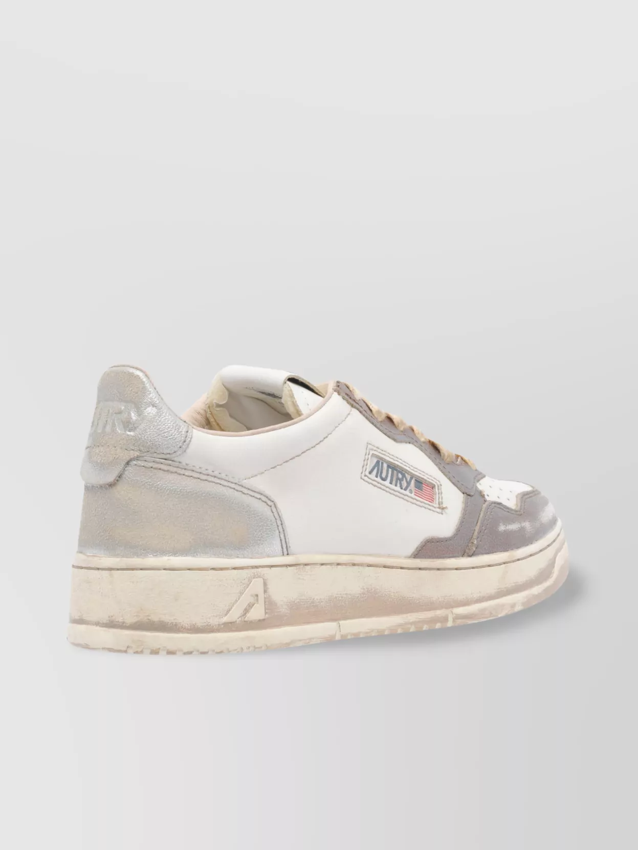 Autry Low Top Leather Sneakers With Metallic Accents