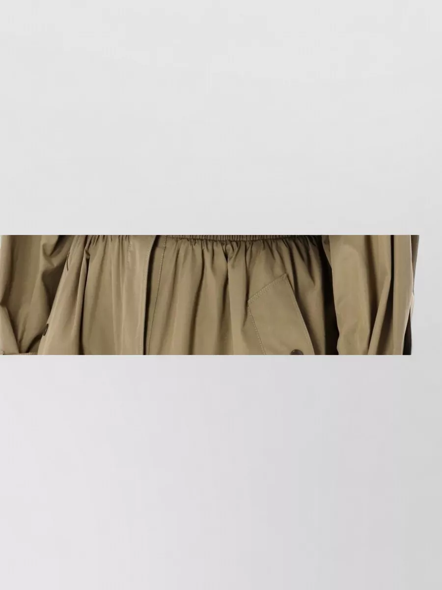 Chloé Cotton High-Neck Gathered Trench Coat
