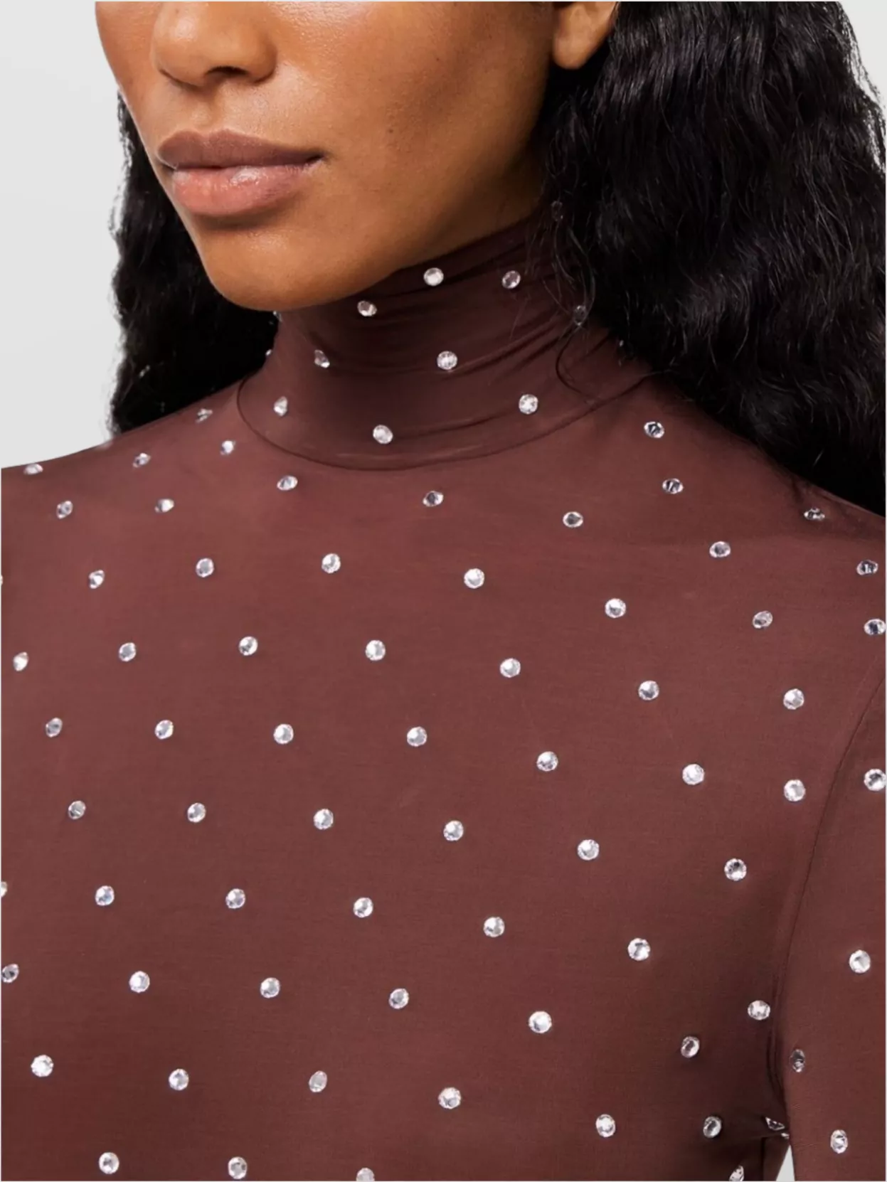 Paco Rabanne Fitted Polka Dot Turtleneck Top