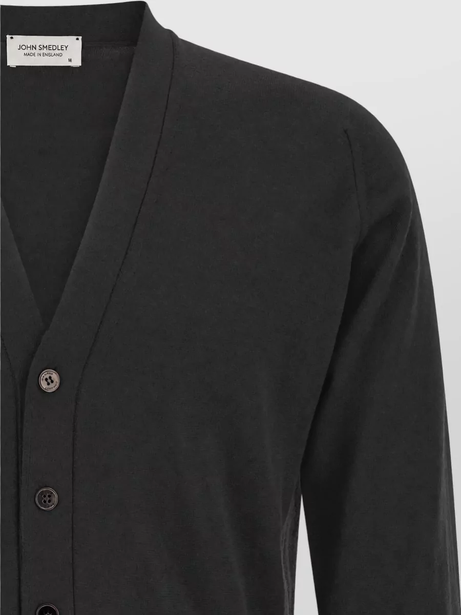 John Smedley Merino Wool V-Neck Ribbed Cardigan