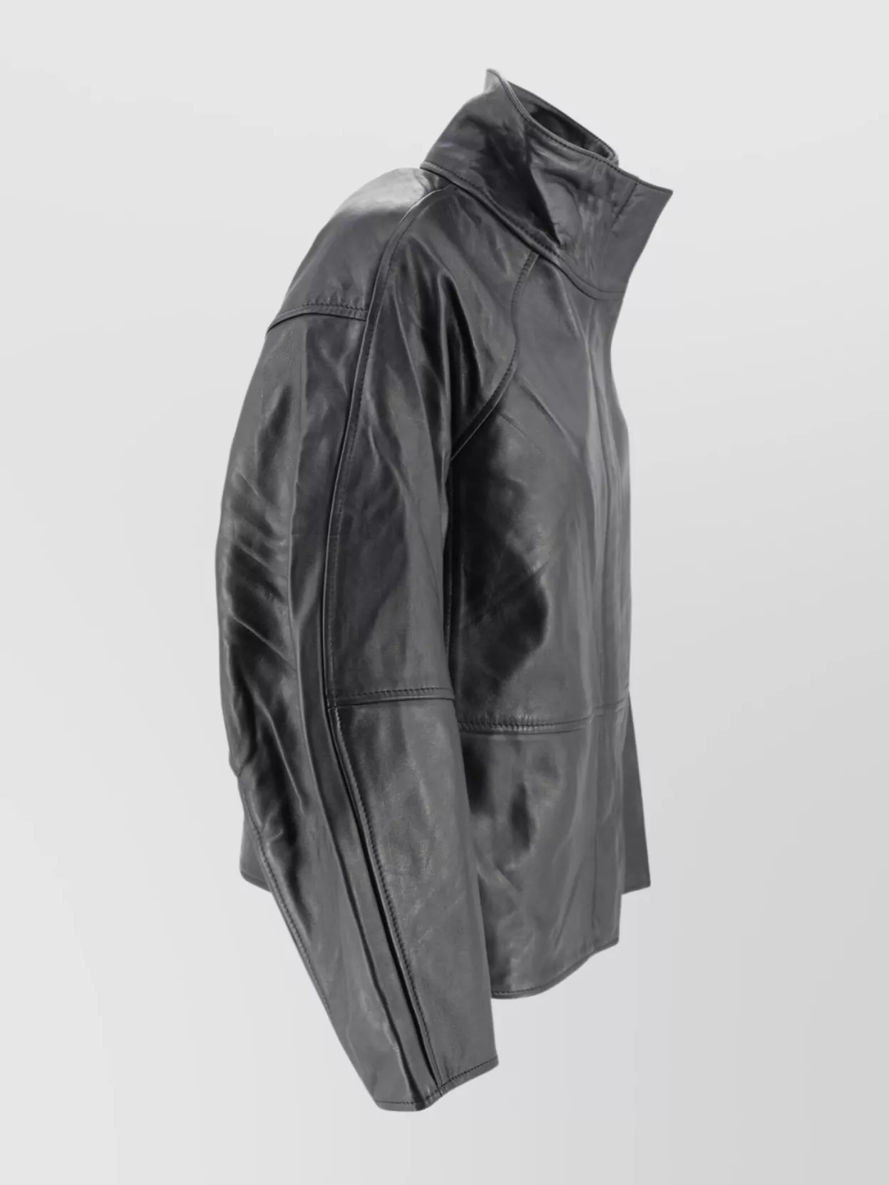 Soeur Oversized Leather Jacket With Raglan Sleeves