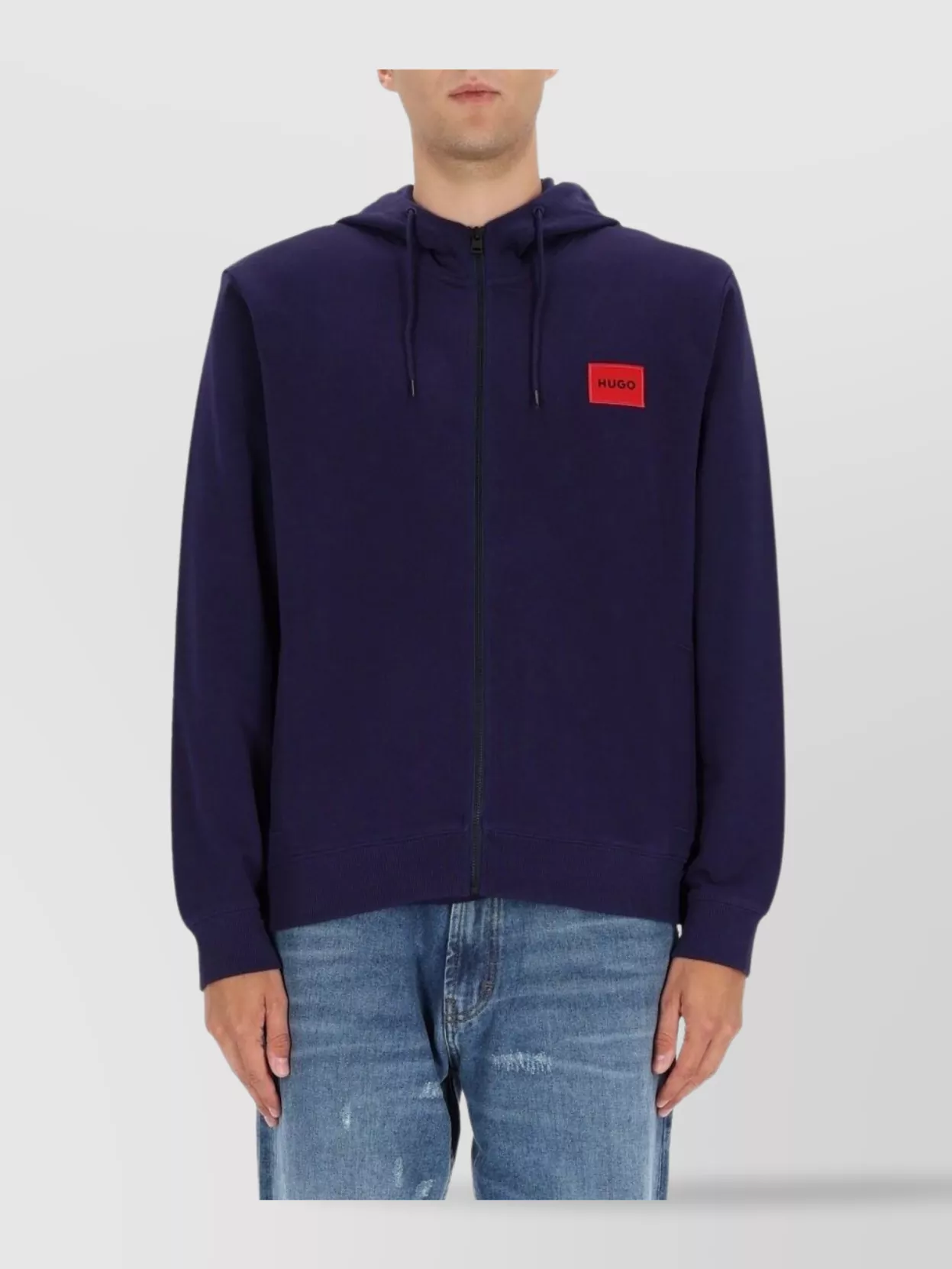 Hugo Hooded Long Sleeve Sweater With Ribbed Cuffs