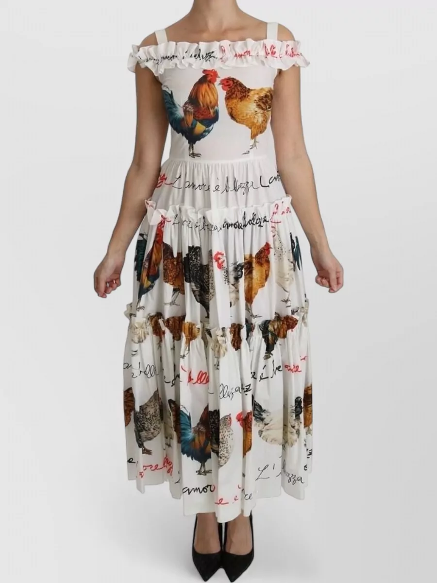 Dolce&Gabbana cotton off-shoulder tiered maxi dress