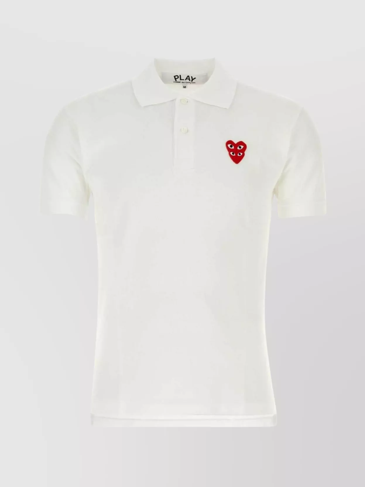 Shop Comme Des Garçons Play Ribbed Collar Short Sleeves Polo Shirt
