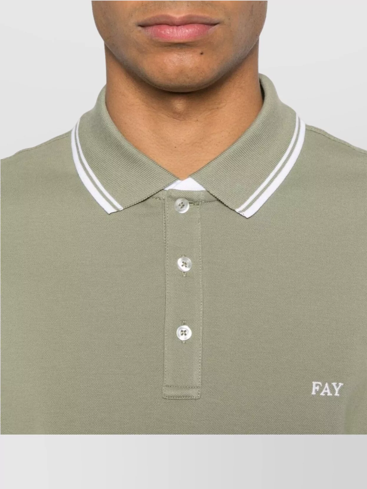 Fay Polo Collar With Short Side Slits