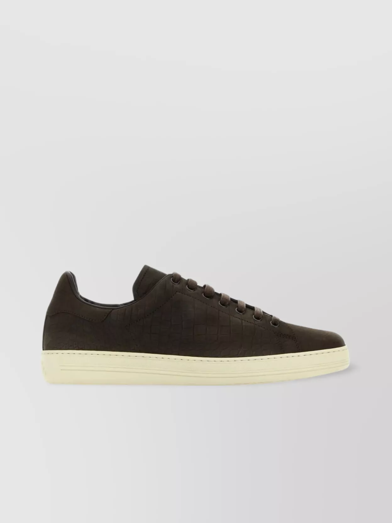 Shop Tom Ford Embossed Leather Round Toe Sneakers
