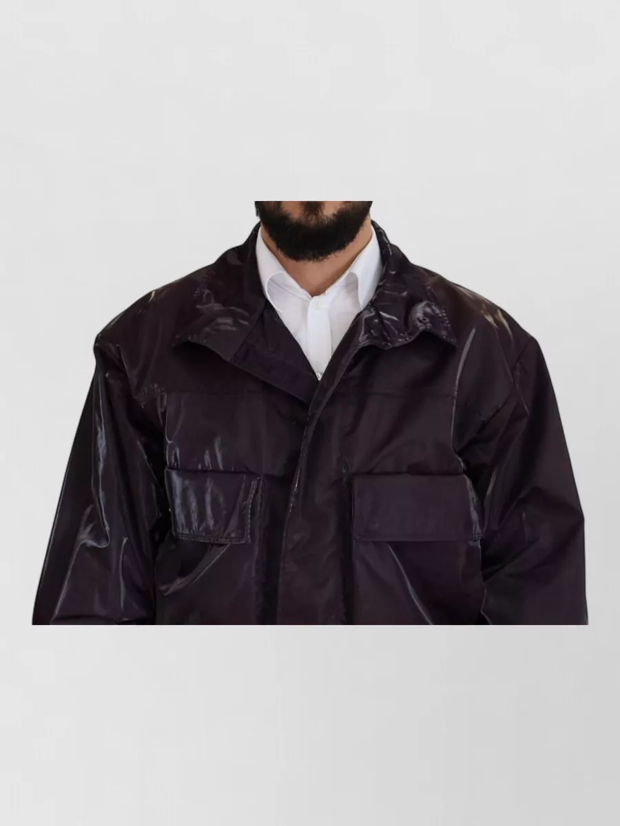 Dolce&Gabbana Nylon Collared Biker Raincoat
