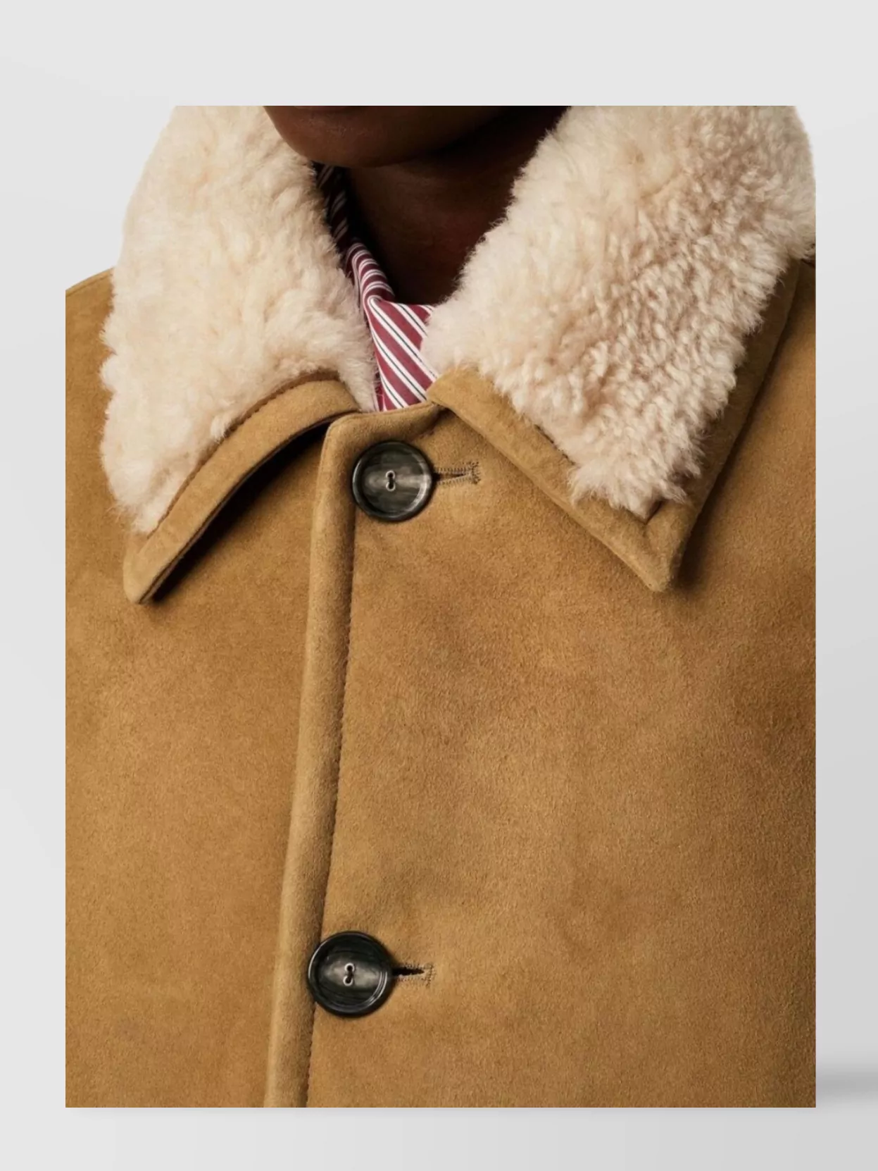 Ami Paris Shearling Leather Outerwear Featuring Pockets