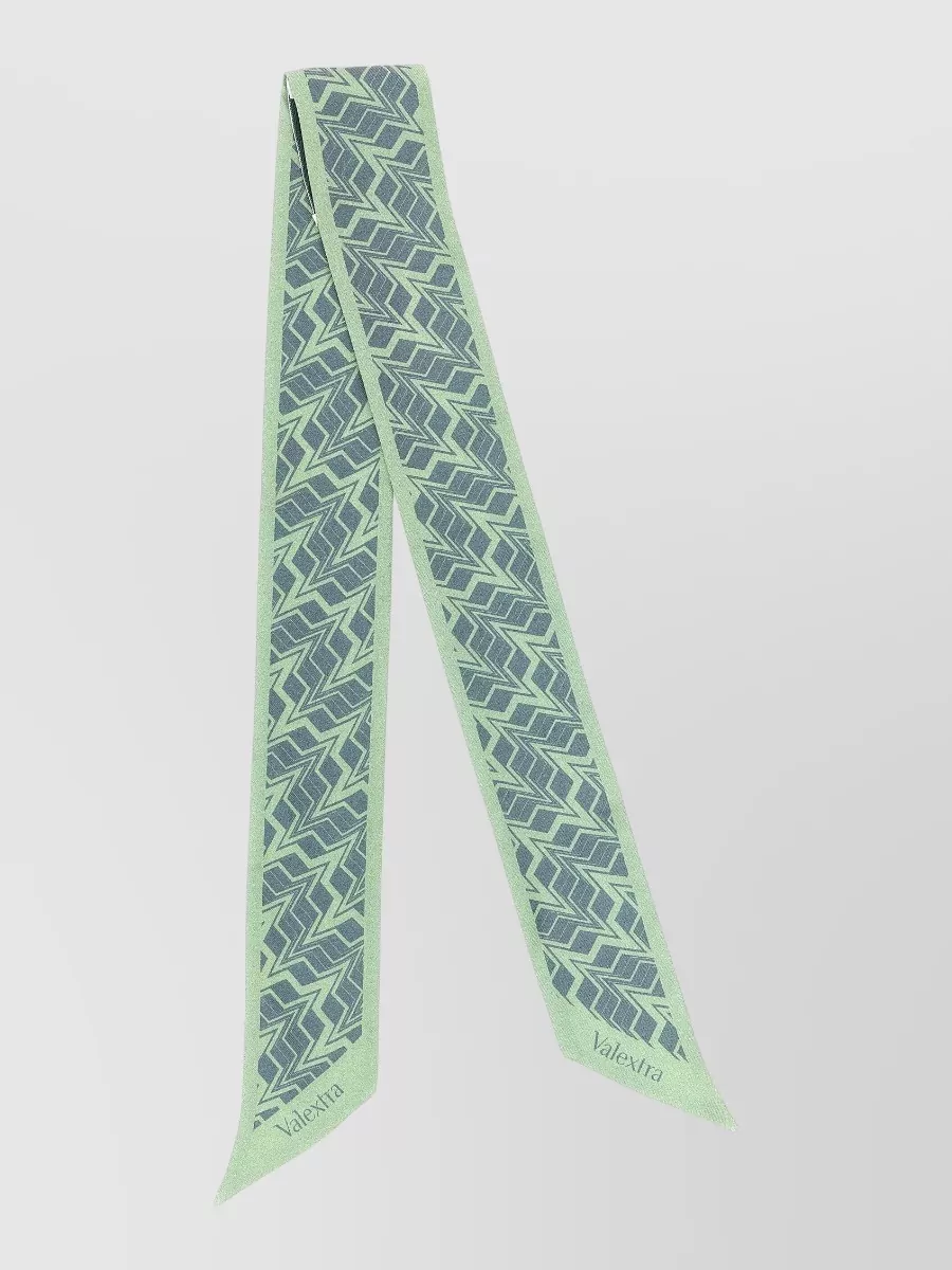 Valextra Astratto Silk Ribbon Chevron Pattern Lightweight