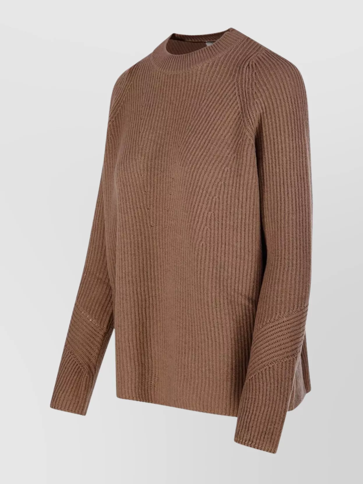 S Max Mara Wool Crew Neck Sweater With Diagonal Panel