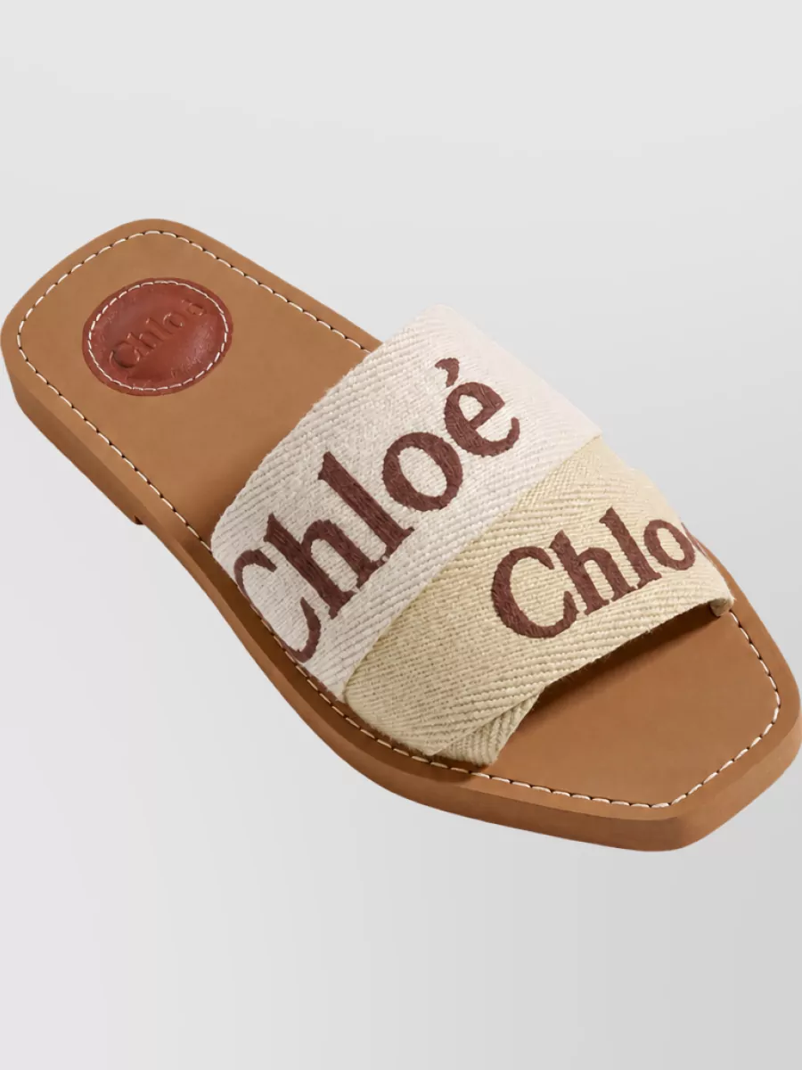 Chloé Linen Slides