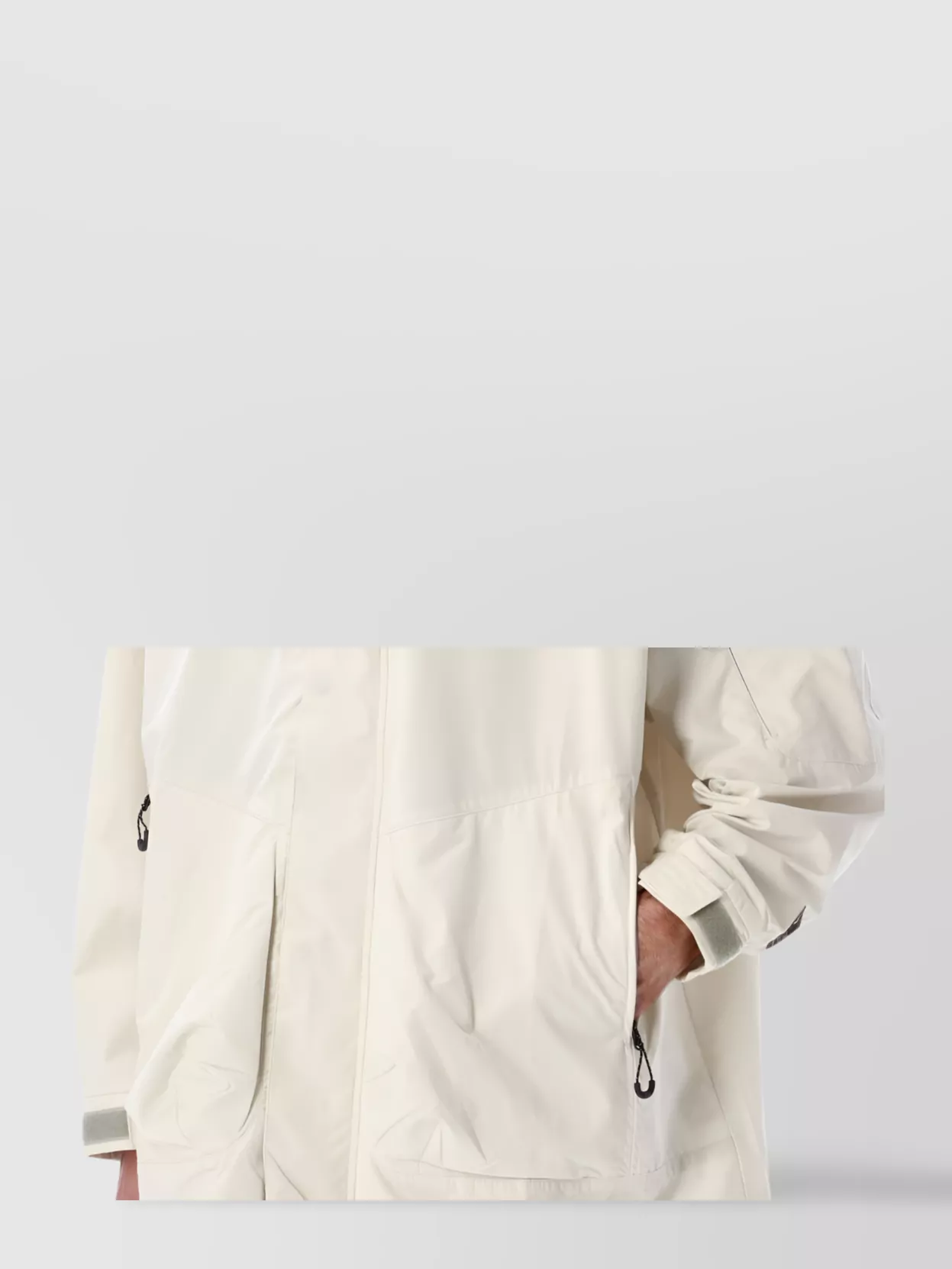 Oakley Long Hooded Jacket Adjustable Drawstrings In White