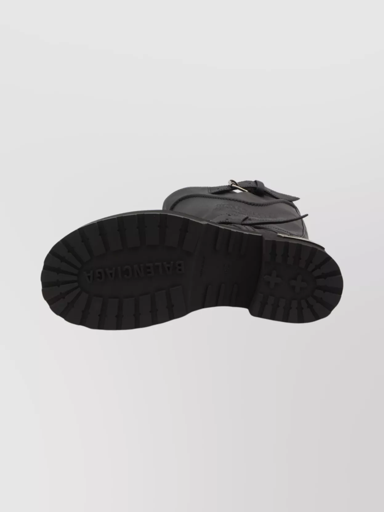 Balenciaga Mid-Calf Leather Boots Rubber Sole