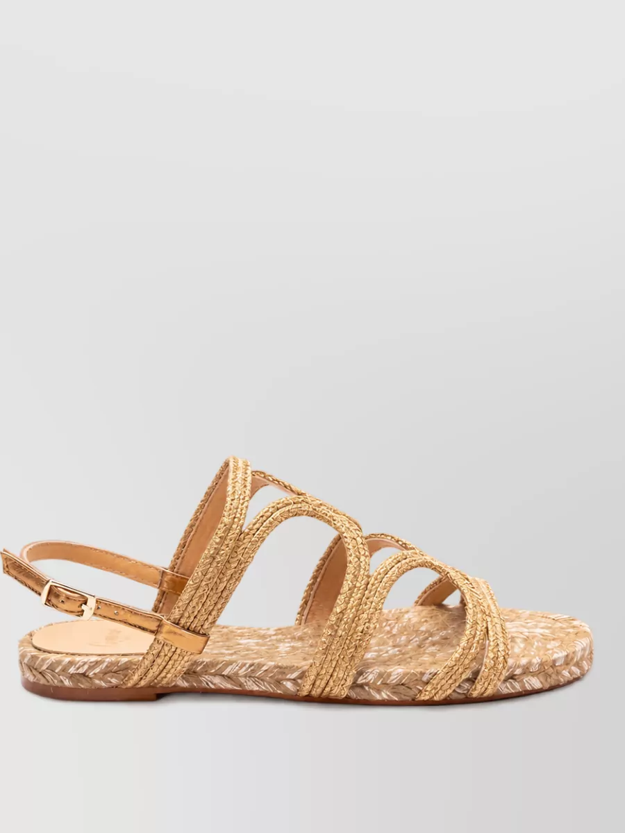Castaner Metallic Flat Espadrille Sandals