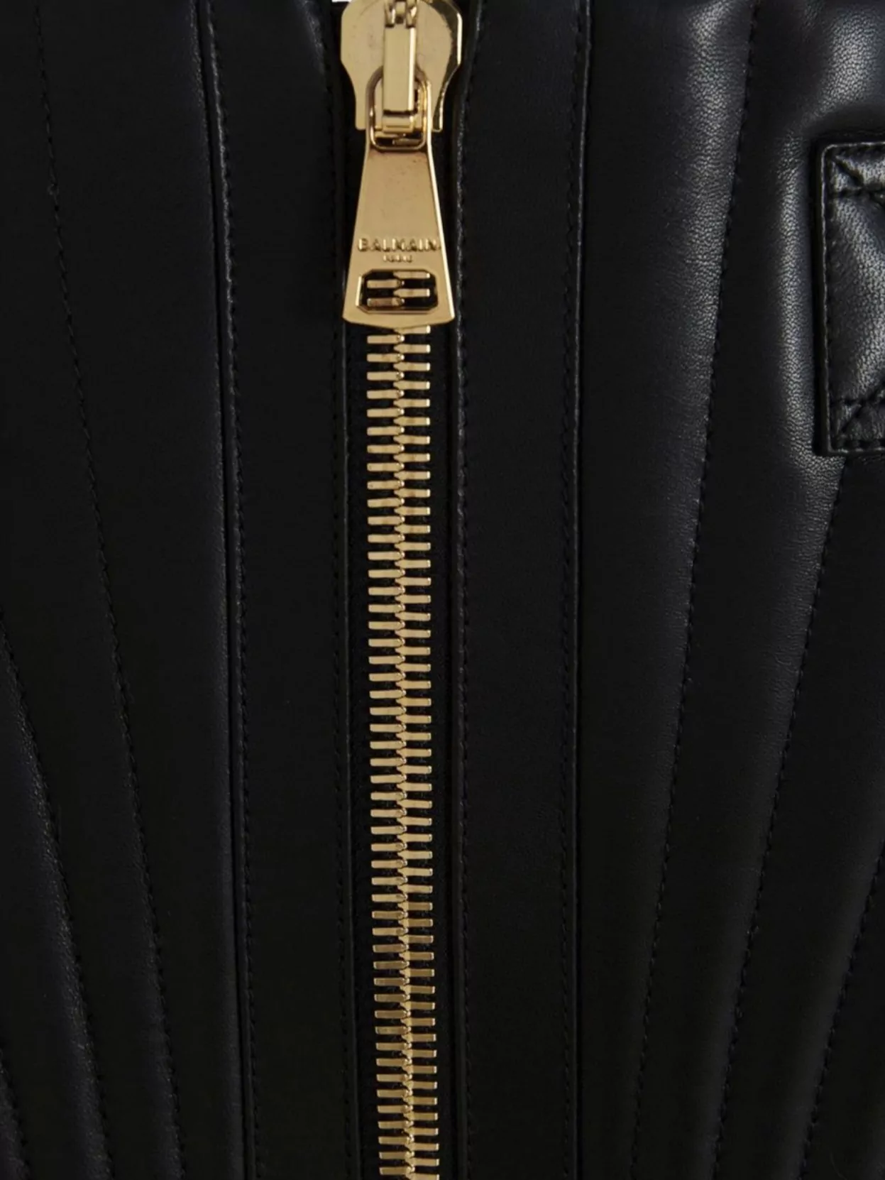 Balmain High-Waisted Quilted Leather Skirt