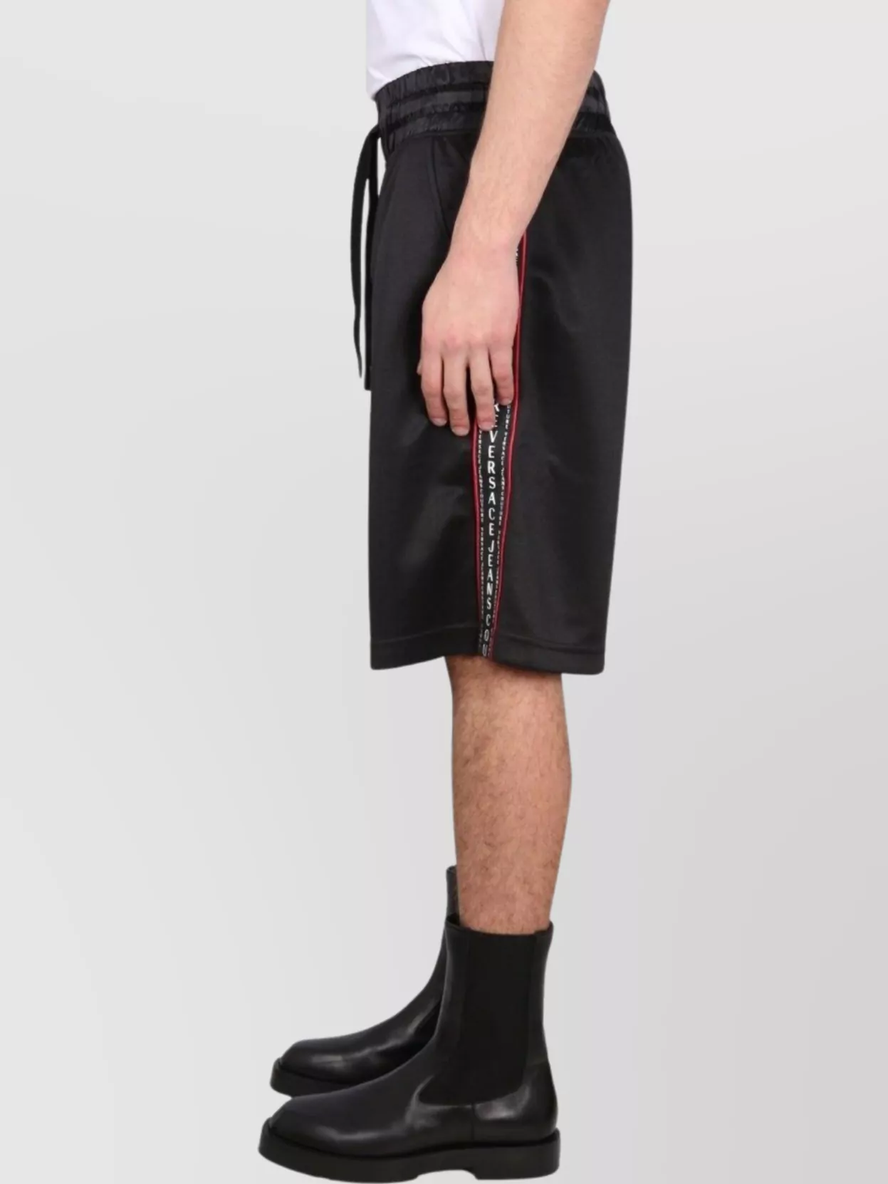 Shop Versace Jeans Couture Logo Band Elastic Waistband Shorts