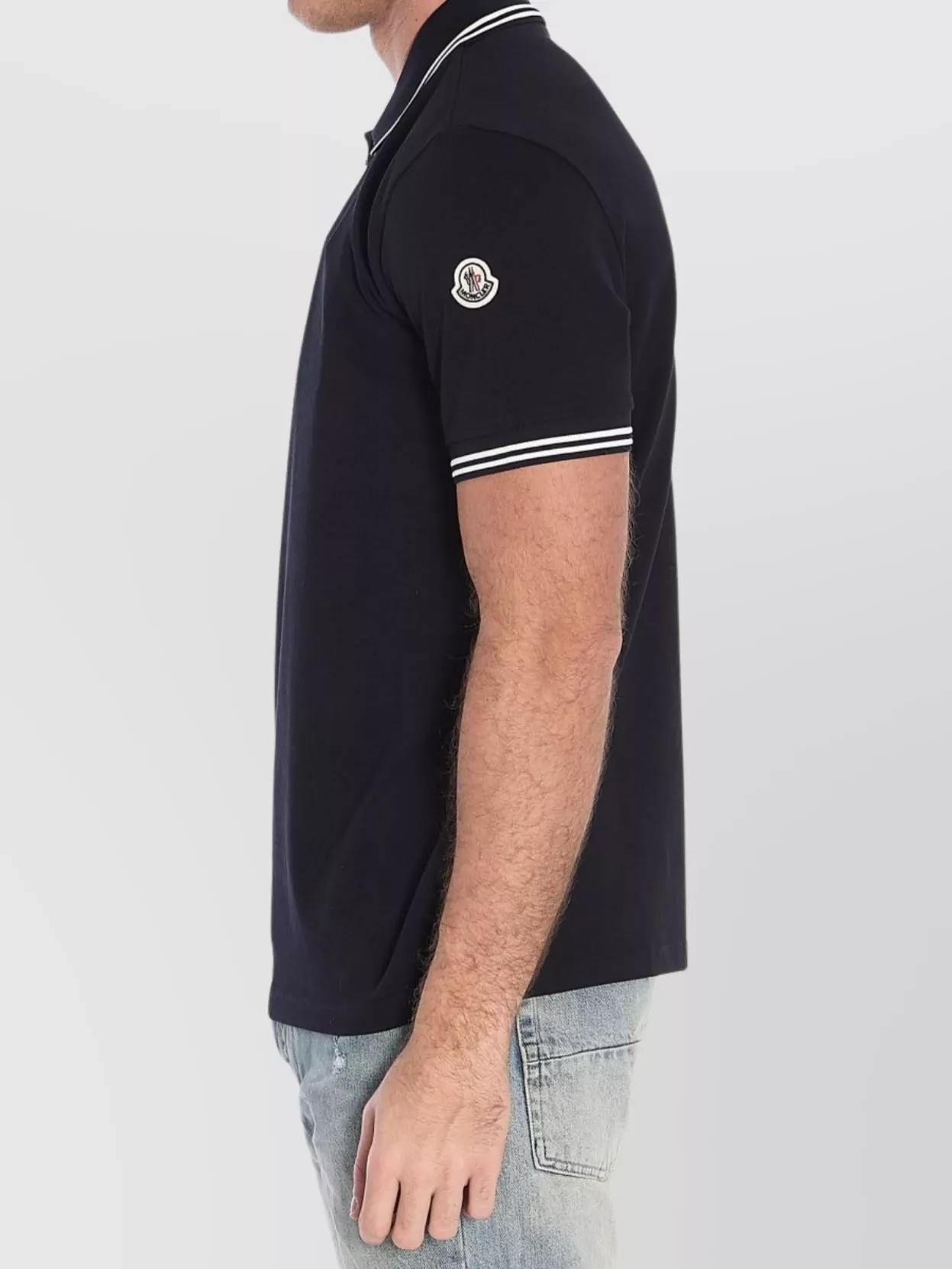 Moncler Striped Trim Polo Shirt
