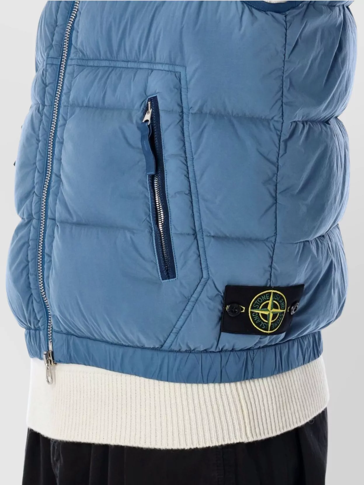 Stone Island Collar Puffer Vest With Side Zip Pockets