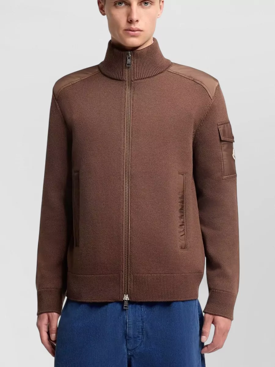Moncler Padded Ribbed Zip-Up Cardigan
