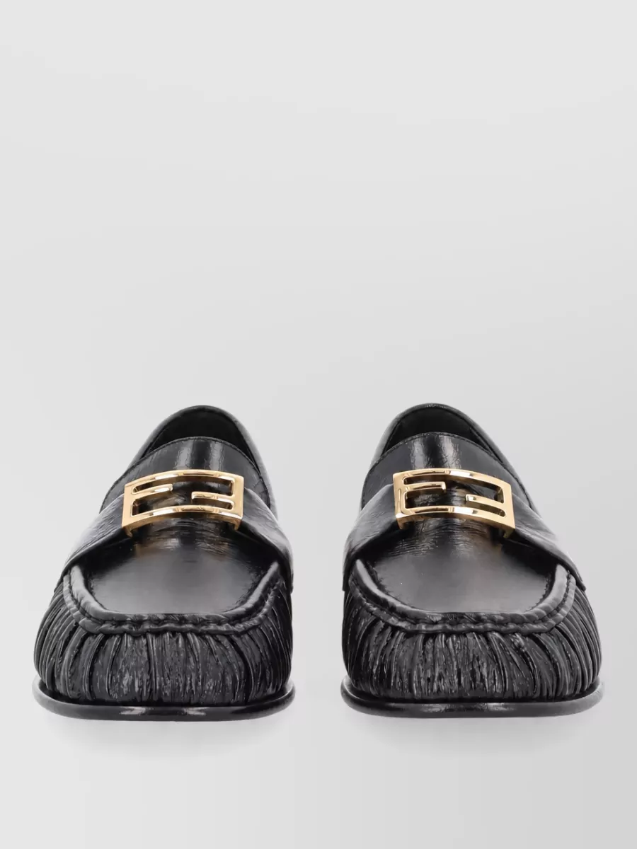Fendi Leather Baguette Loafers