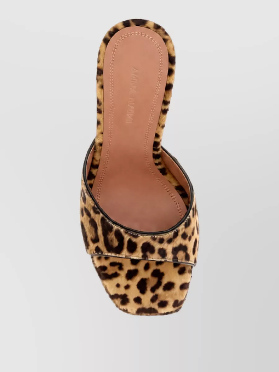Amina Muaddi Leopard-Print Calf Leather Platform Mules