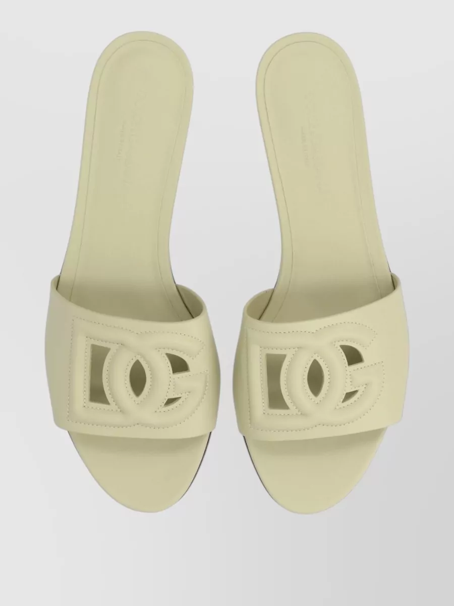 Dolce&Gabbana Logo Leather Flat Slides