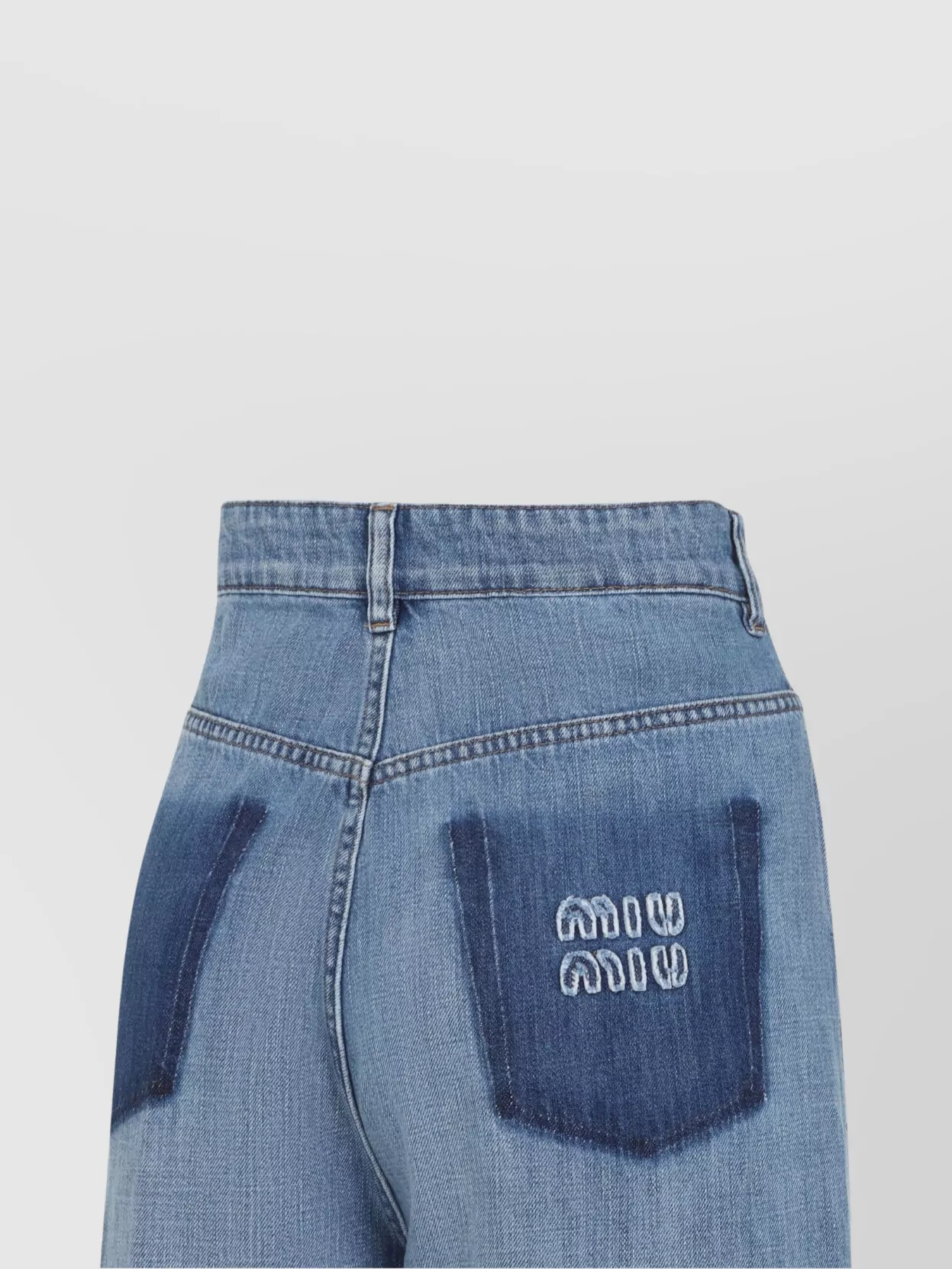 Miu Miu High Waist Wide Leg Denim Jeans