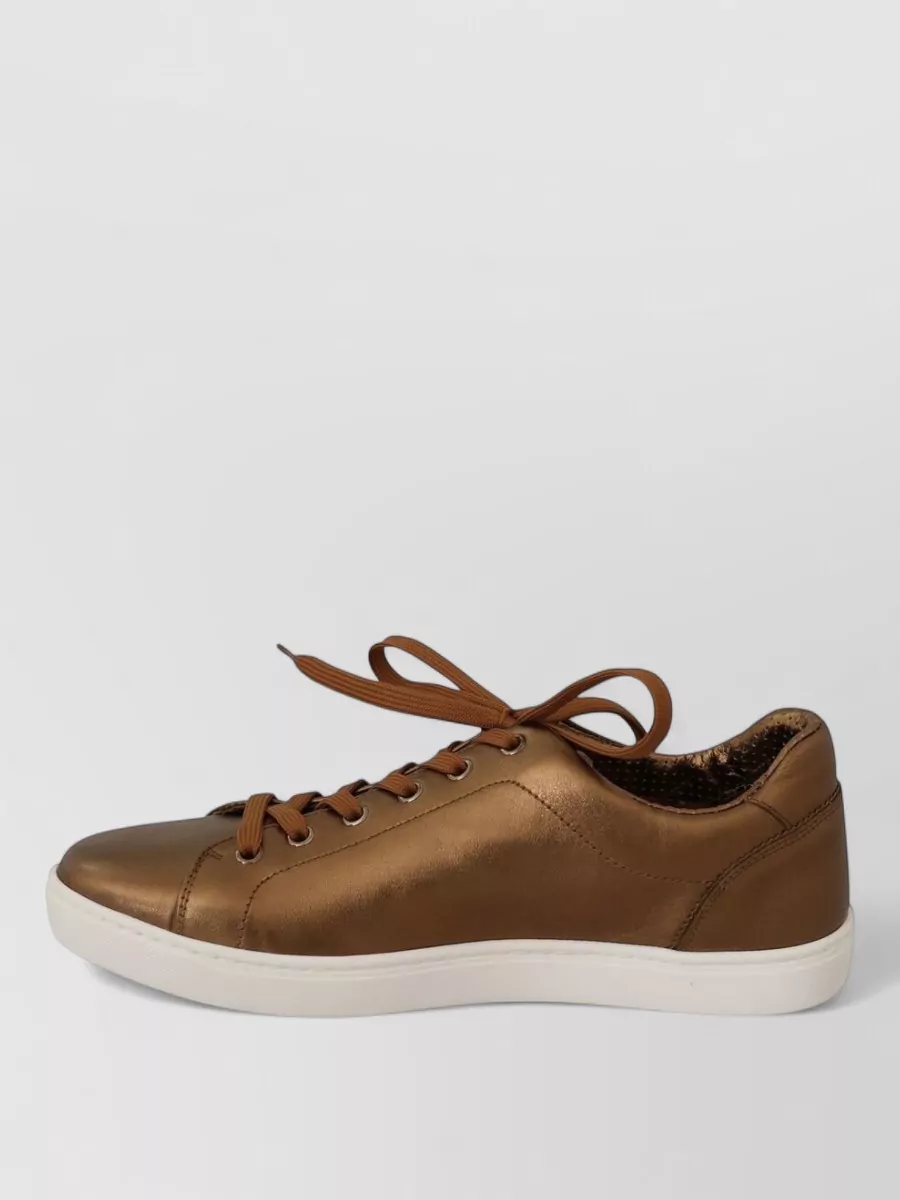 Dolce&Gabbana Leather Low-Top Lace-Up Sneakers