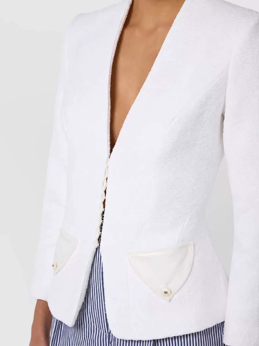 Elisabetta Franchi Bouclé Tweed Suit Jacket