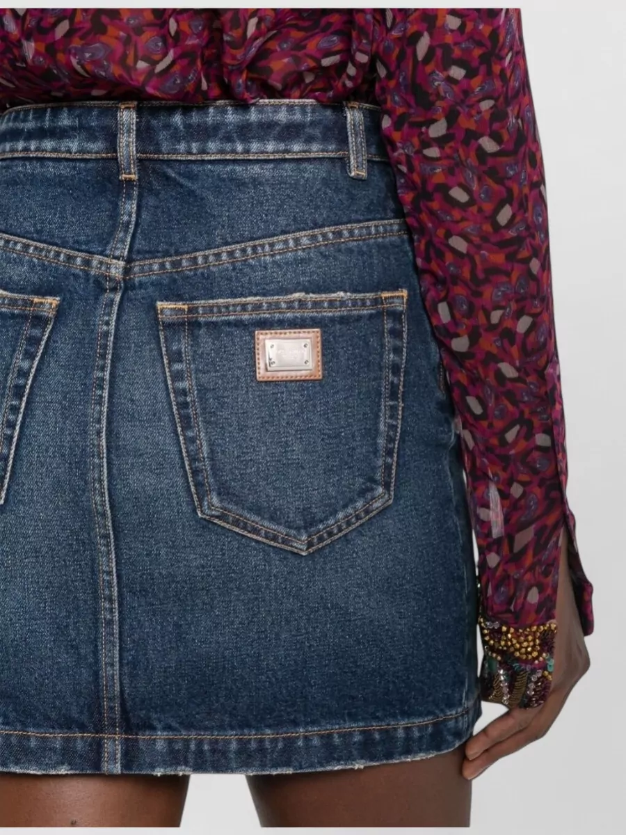 Dolce&Gabbana Denim Knee-Length Skirt