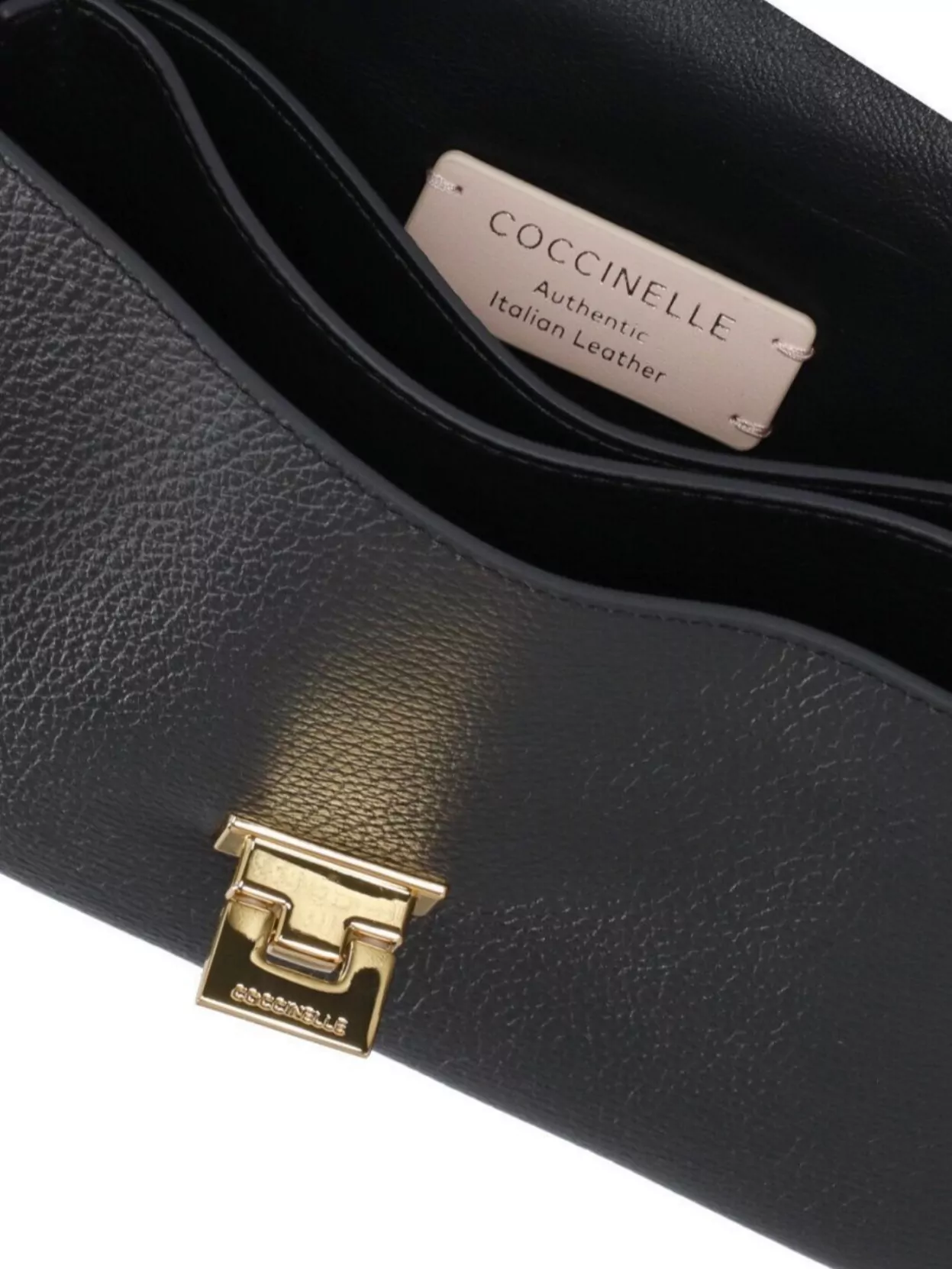 Coccinelle Structured Leather Shoulder Bag With Adjustable Strap