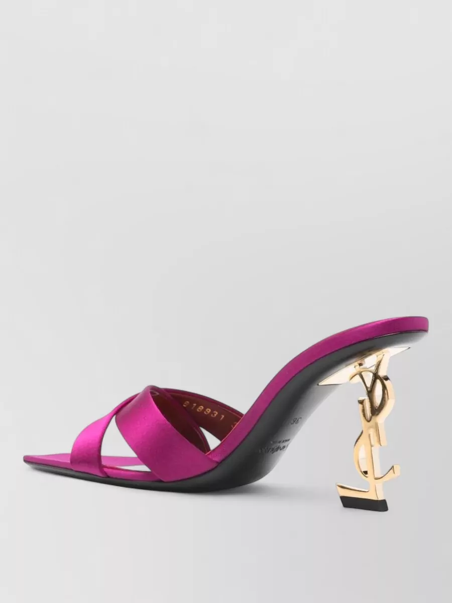 Saint Laurent Opyum Satin Sandals Square Open Toe