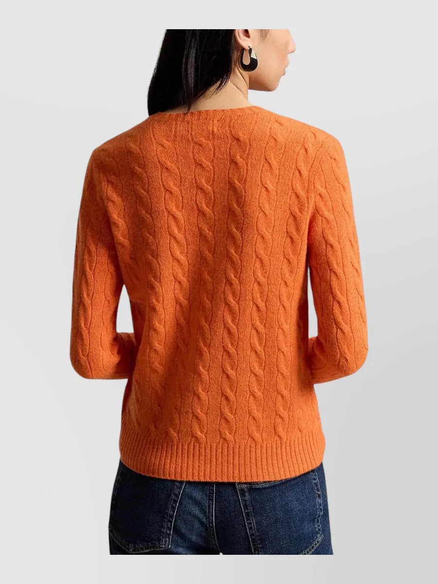 Polo Ralph Lauren Cashmere Cable-Knit Slim-Fit Crew-Neck Sweater