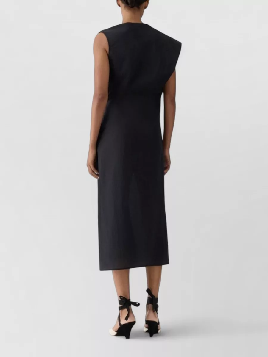 Jacquemus Draped Asymmetric Sleeveless Midi Dress