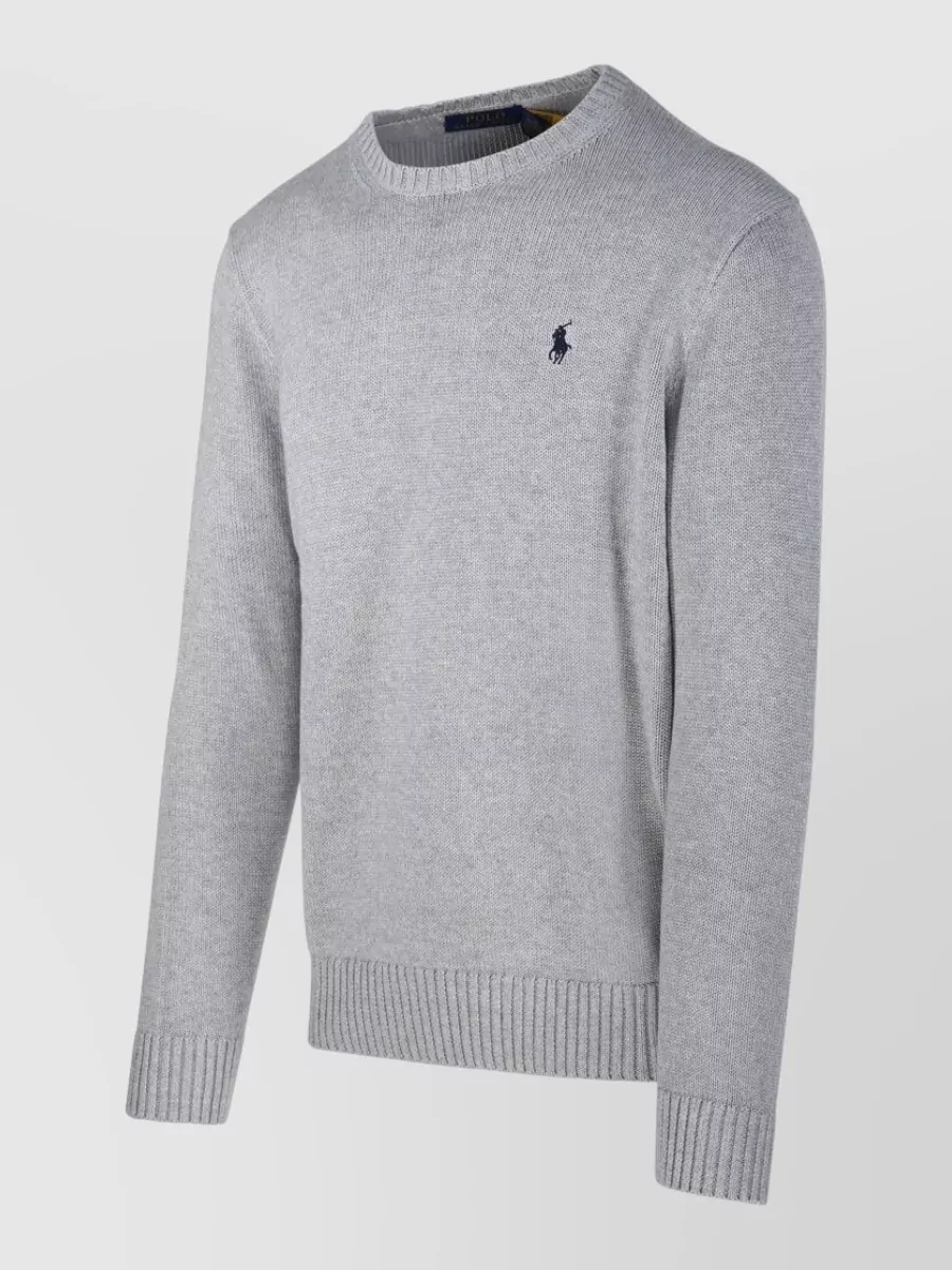 Ralph Lauren Crew Neck Sweater Long Sleeves Ribbed Trims