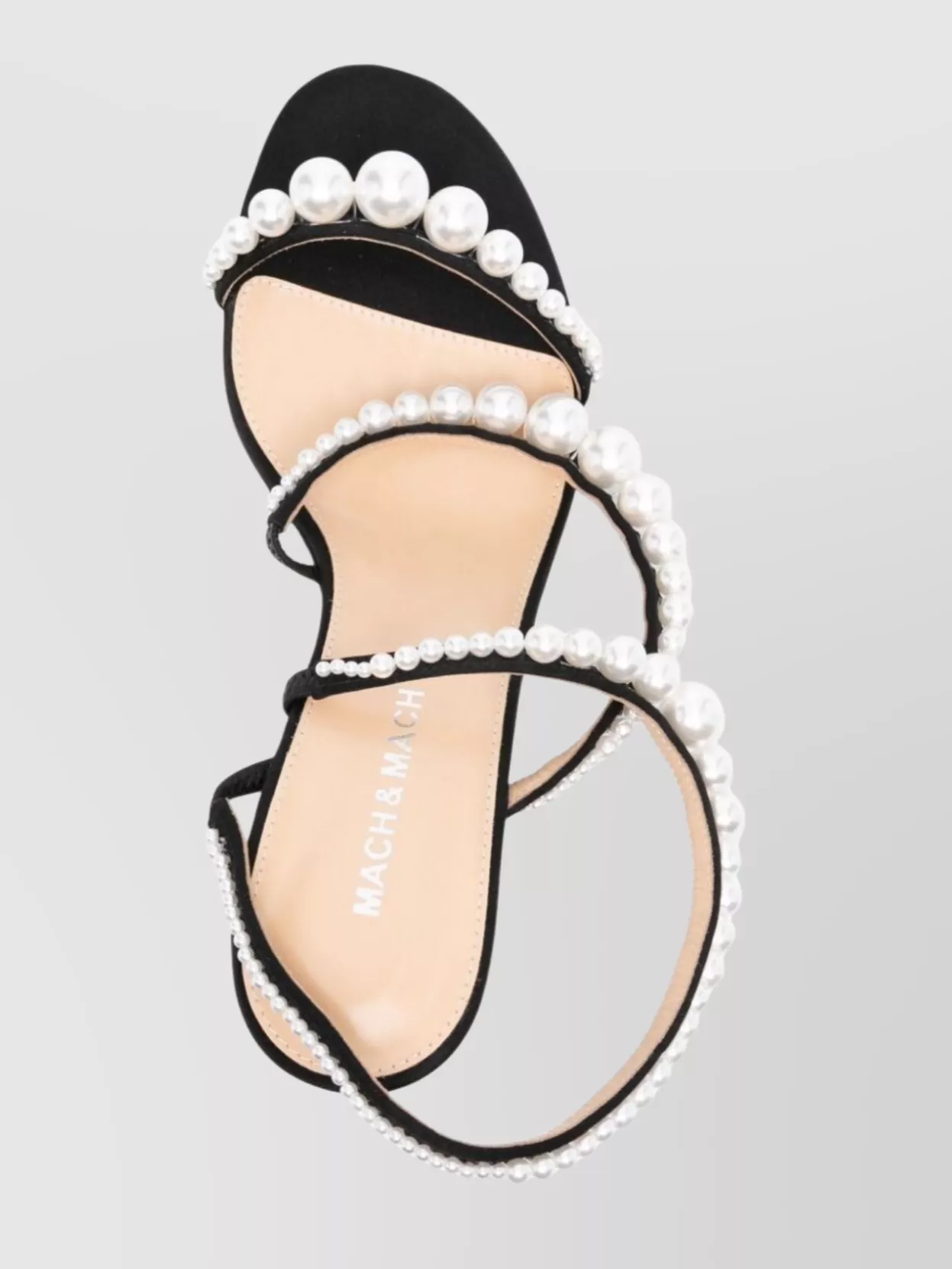 Mach&mach Satin Pearl Sandals Round Toe