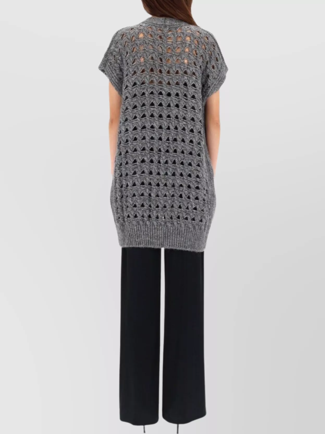 Herno Knit Vest Featuring Short Sleeves In Gray