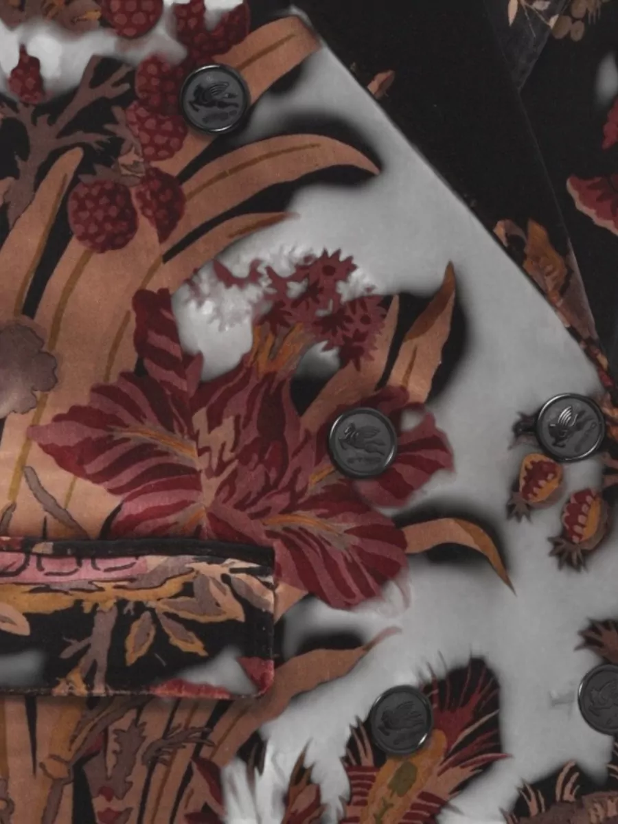 Etro Floral Velvet Double-Breasted Blazer