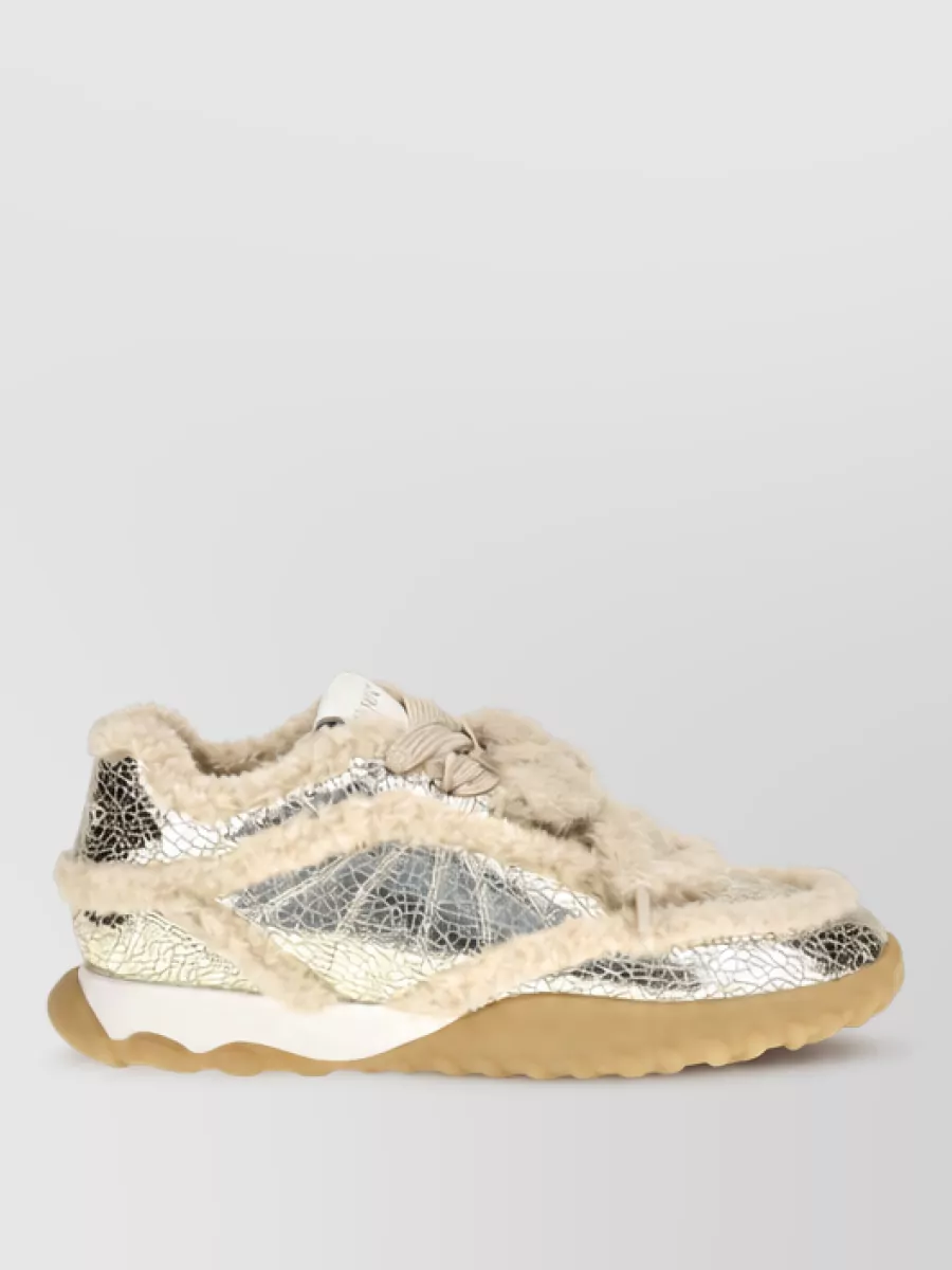 Pinko Leather Chunky Low-Top Sneakers