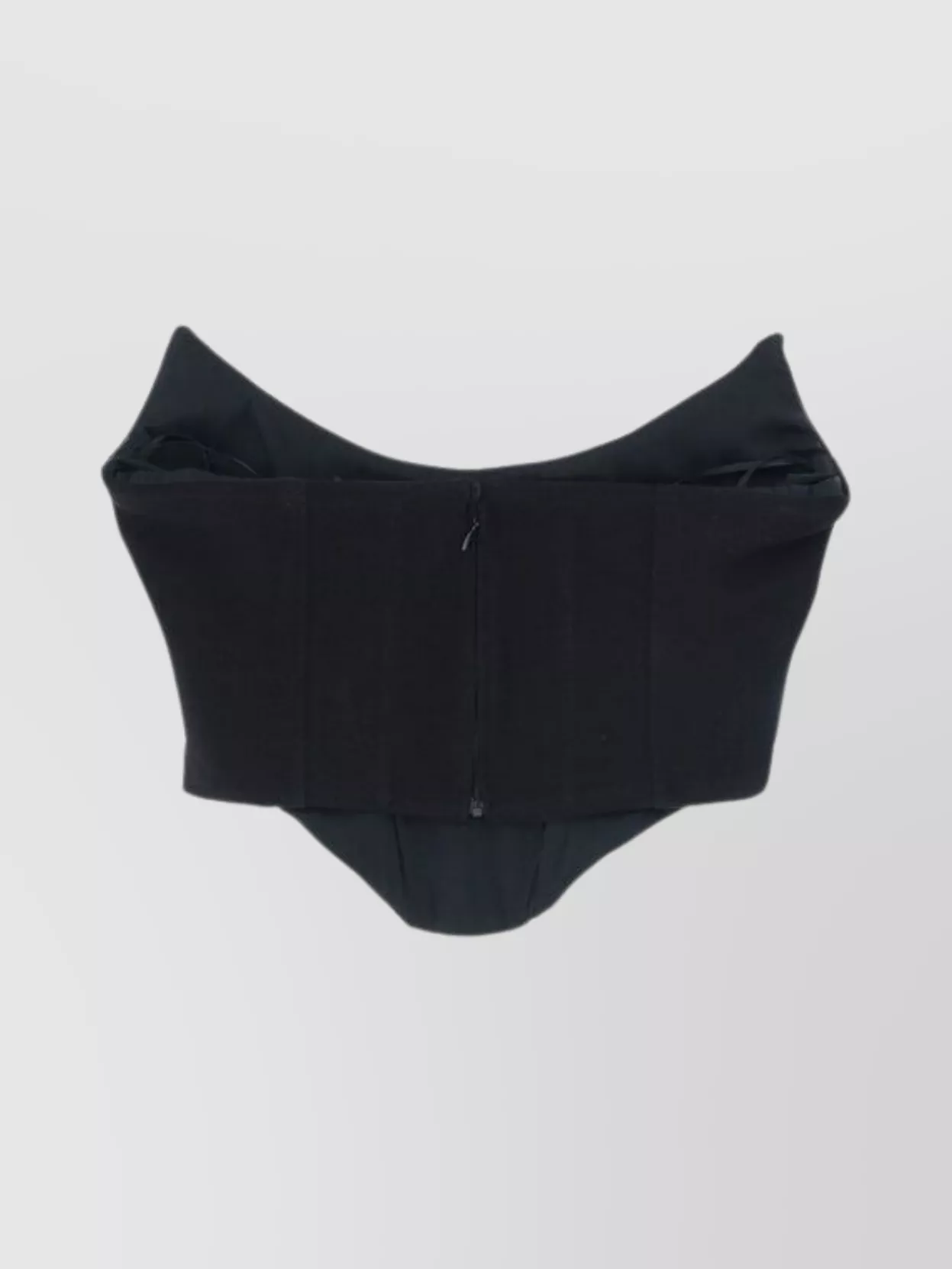 Amen Cropped Fitted Sleeveless Crêpe Bustier In Black