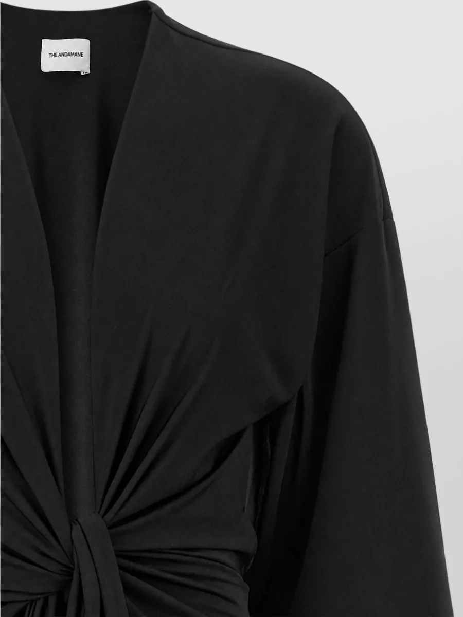 The Andamane Draped V-Neck Mini Dress