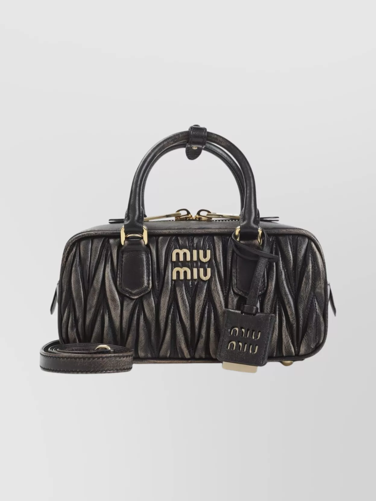 Miu Miu Brown Lamb Leather Shoulder Bag