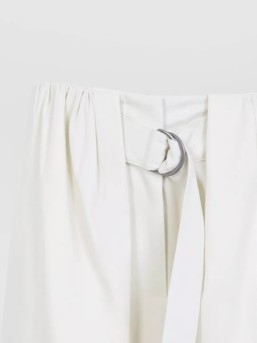 Loewe Cropped Wide-Leg Belted Knee-Length Shorts