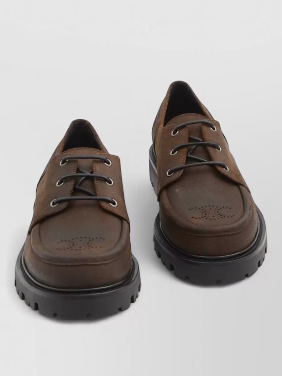 Celine suede derby lace-up shoes