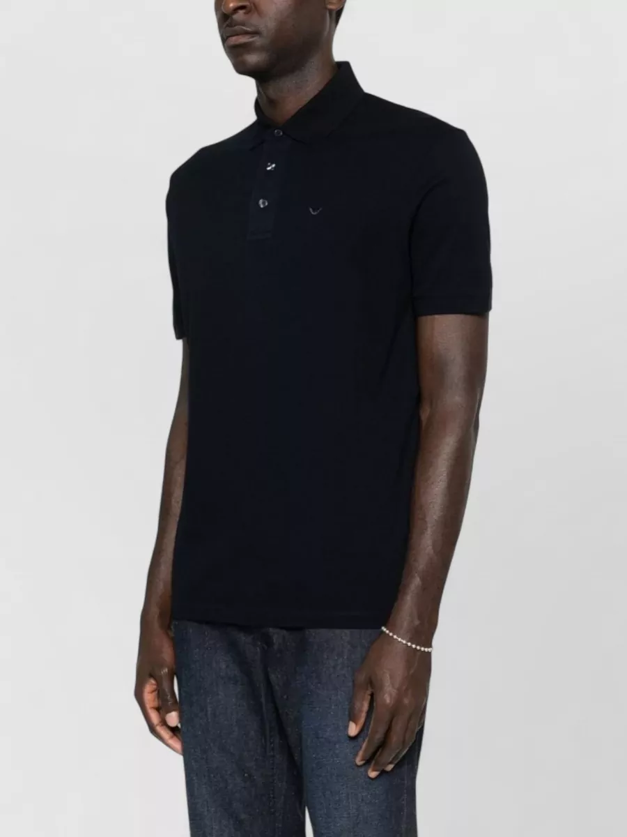 Emporio Armani Cotton Polo Shirt Logo Detail Collar