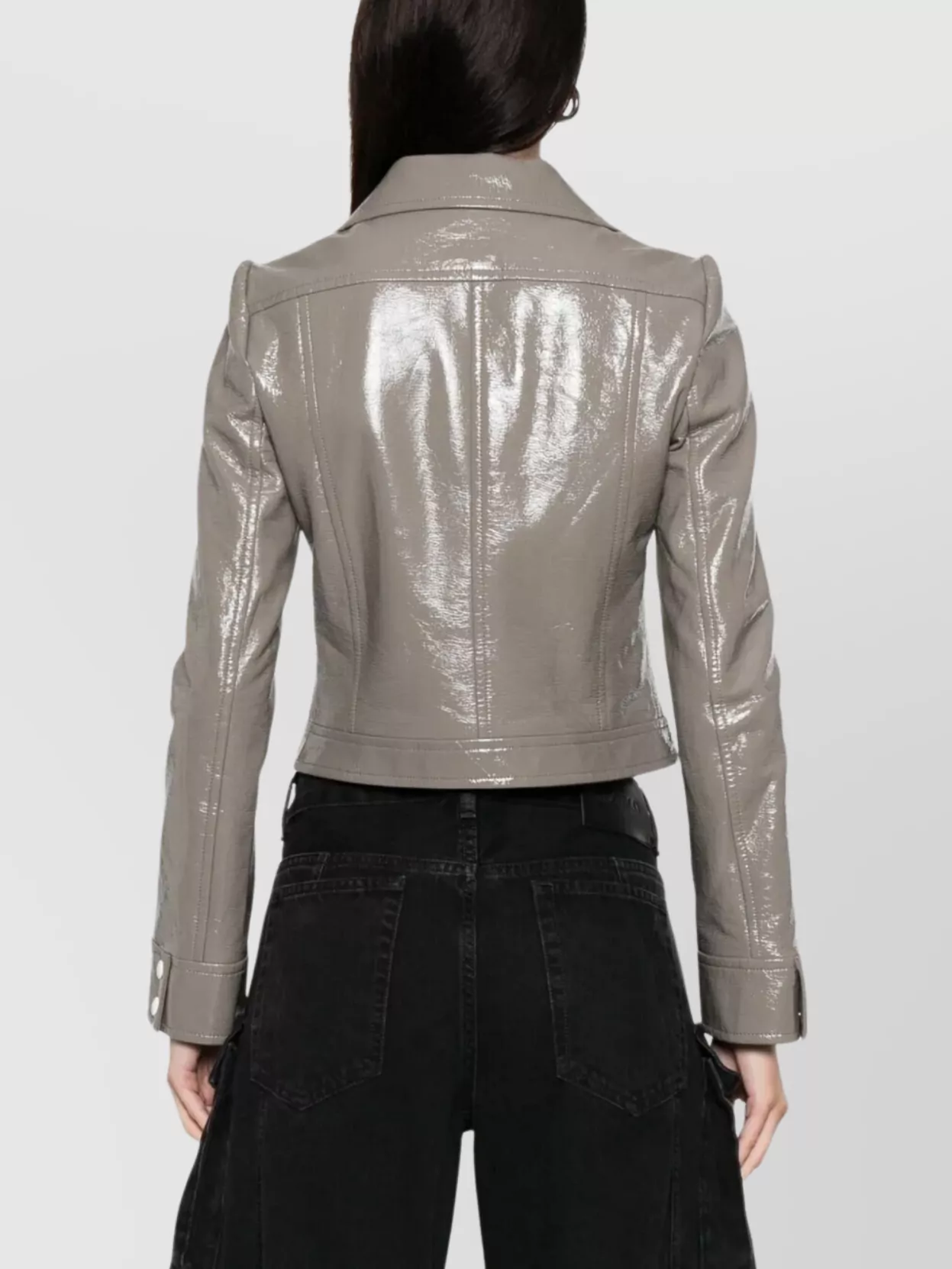 Courrèges Vinyl Jacket With Long Sleeves And Cropped Cut