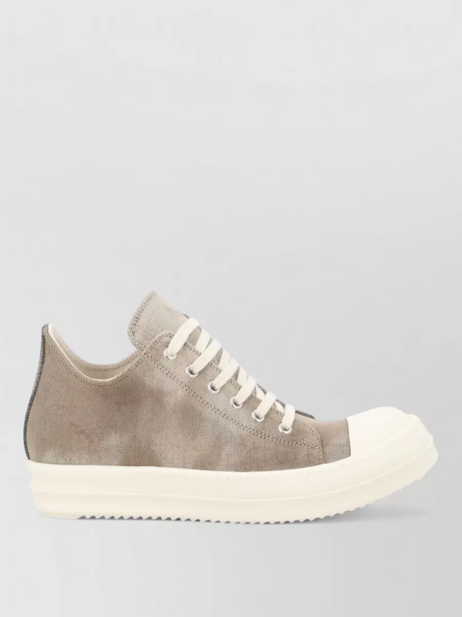 Rick Owens Drkshdw Canvas Low Top Sneakers Round Toe