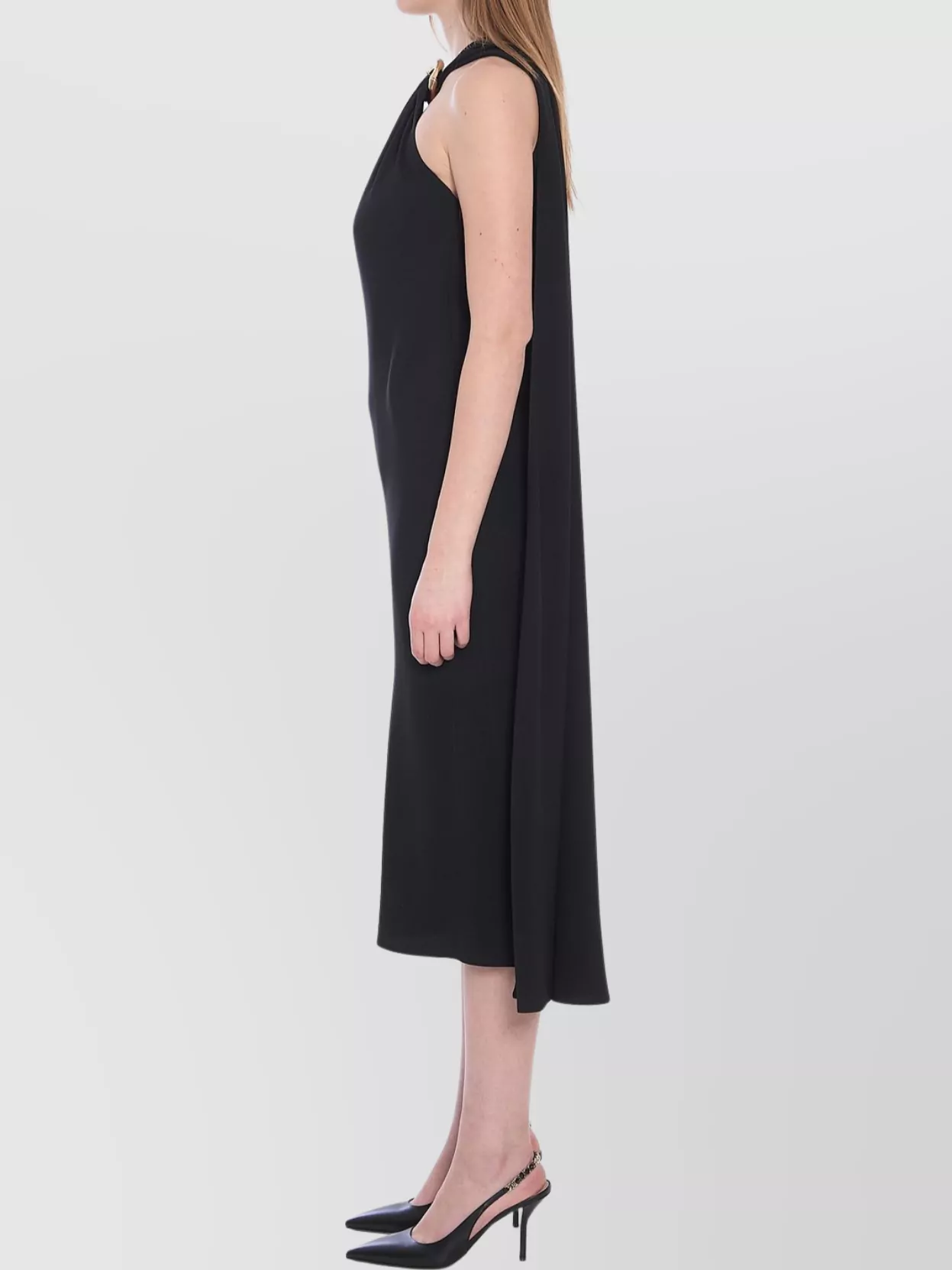 Gucci Evening Dress With Metal Necklace Detail In Black